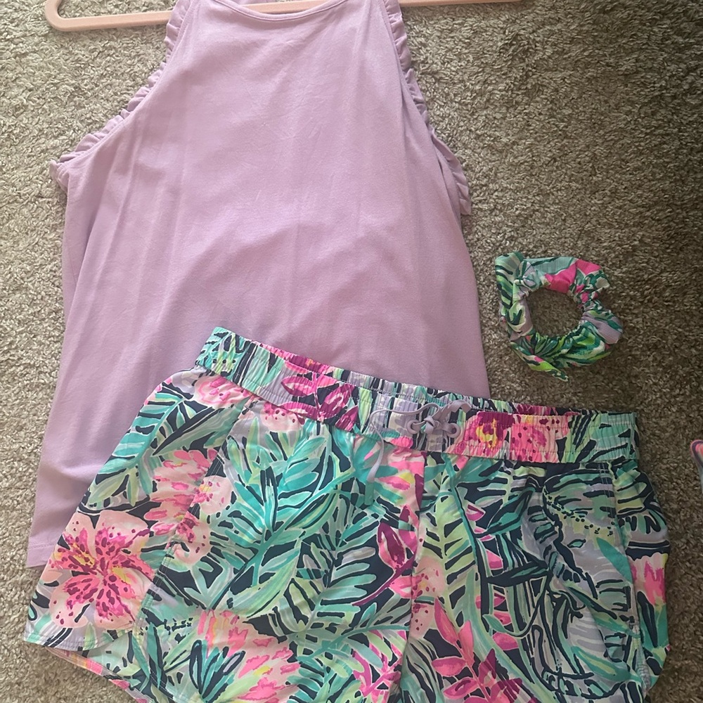 Lilly Tank Top and Tropical Print Shorts Set